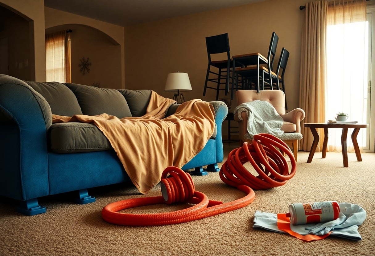 preparing furniture for carpet cleaning in anna pvc