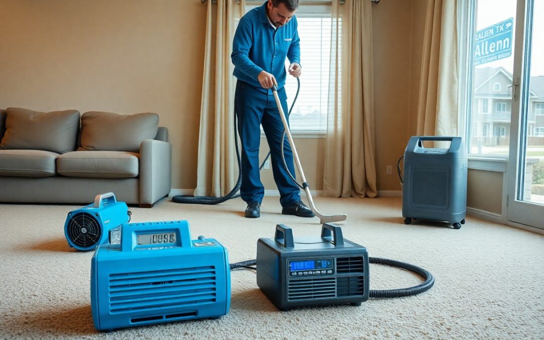 How do carpet cleaners avoid over wetting carpets in Allen TX