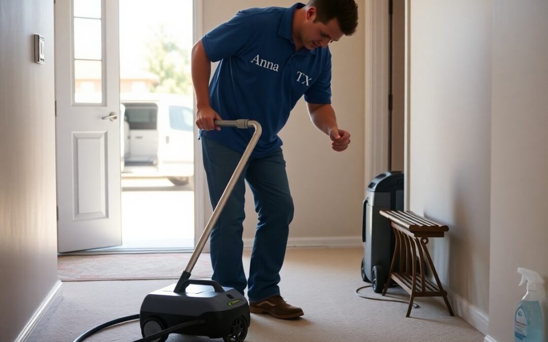 How do carpet cleaners treat entryway and hallway carpets in Anna TX