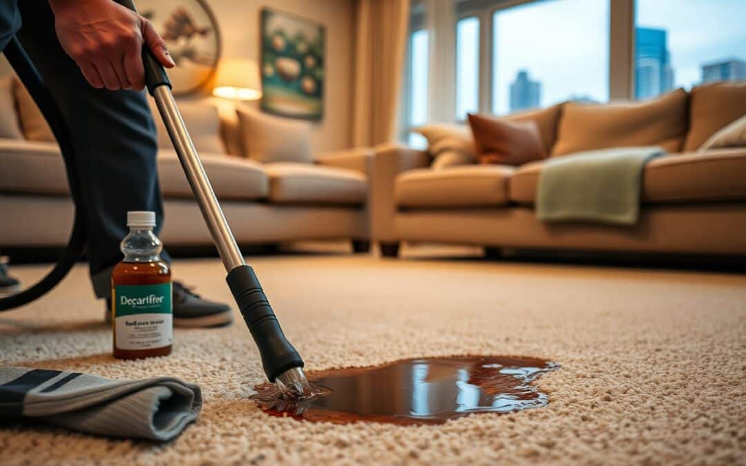 How does carpet cleaning remove odors from spills in Plano TX